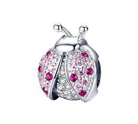 Ciondolo a forma di coccinella, ideale per un regalo di compleanno, compatibile con braccialetti Pandora, in argento Sterling 925