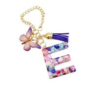 Ciondolo a forma di con lettera e bottiglia d'acqua con farfalla e , portachiavi moderno con iniziale, ciondolo per zaino, bottiglia d'acqua gioielli per scuola, lavoro, palestra