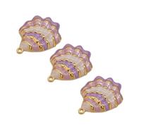 Ciondolo a forma di conchiglia in acciaio inossidabile con placcatura sottovuoto e effetto olio a goccia per gioielli fatti a mano che fanno orecchini e gioielli di fascino, Misura unica, come