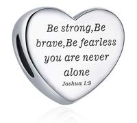 Ciondolo a forma di croce con Gesù e cuore cristiano in argento Sterling 925, compatibile con braccialetti Pandora Moments