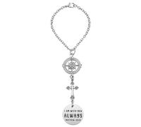 Ciondolo a forma di croce, con scritta in inglese "I am with you always Matthew 28:20", per specchietto retrovisore, regalo religioso per donne, regalo di Pasqua, regalo cristiano, ciondolo protettivo