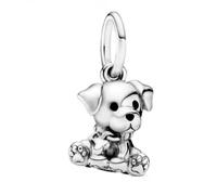 Ciondolo a forma di cucciolo di labrador in argento Sterling 925, compatibile con ciondoli Pandora e molti altri braccialetti con ciondoli del Regno Unito.