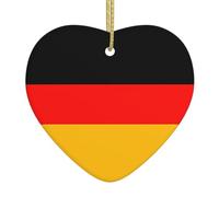 Ciondolo a forma di cuore con bandiera della Germania, in ceramica, adatto per Natale e decorazione per feste di Halloween