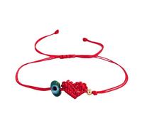 Ciondolo a forma di cuore con filo rosso regolabile, realizzato a mano, accessorio spirituale, unisex, regolabile, corda rossa dell'amicizia, Misura unica, come descritto