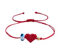 Ciondolo a forma di cuore con filo rosso regolabile, realizzato a mano, accessorio spirituale, unisex, regolabile, corda rossa dell'amicizia, Misura unica, come descritto