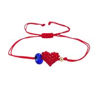 Ciondolo a forma di cuore con filo rosso regolabile, realizzato a mano, accessorio spirituale, unisex, regolabile, corda rossa dell'amicizia, Misura unica, come descritto