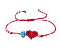 Ciondolo a forma di cuore con occhi malvagi, accessorio spirituale unisex, regolabile, corda rossa dell'amicizia, Misura unica, come descritto