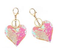 Ciondolo a forma di cuore con paillettes reversibili