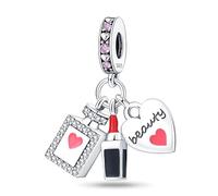 Ciondolo a forma di cuore con scritta "I Love You", in argento Sterling 925, compatibile con braccialetti Pandora