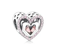 Ciondolo a forma di cuore con scritta in inglese "New Newborn Mother to Be Love You", in argento Sterling 925, compatibile con braccialetti Pandora