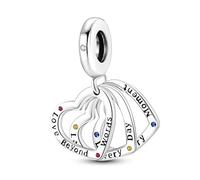 Ciondolo a forma di cuore con scritta "Love You Beyond Words Moments Every Day", in argento Sterling 925, compatibile con braccialetti Pandora