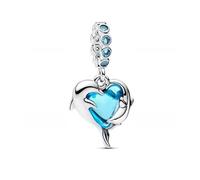 Ciondolo a forma di cuore in argento 925, compatibile con braccialetti Pandora, Trollbeads, Chamilia, Biagi e molti altri braccialetti con charm del Regno Unito.