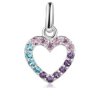 Ciondolo a forma di cuore in argento 925 con zirconi, per ragazze, KA-214 | Gioiello ipoallergenico per bambini in argento sterling 925 rodiato con pietre colorate di MATERIA by Matthias Wagner