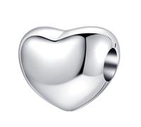 Ciondolo a forma di cuore, in argento Sterling 925, con fermaglio per charm, distanziatore per braccialetti Pandora, in argento sterling, senza pietra, Argento sterling, Nessuna pietra preziosa