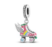 Ciondolo a forma di cuore in argento Sterling 925, con scritta "I Love You", compatibile con braccialetti Pandora