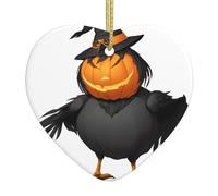 Ciondolo a forma di cuore in ceramica di Natale da appendere YYHWHJDE zucca testa corvo immagine decorazione di Natale per albero di Natale supermercato casa