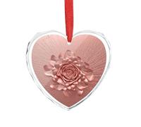 Ciondolo a forma di cuore in cristallo rosa oro rosa trasparente romantico ciondolo amore decorazione da appendere per fai da te regalo per finestra di casa, auto, festa di nozze, ornamento da