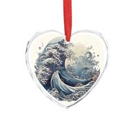 Ciondolo a forma di cuore in cristallo trasparente a forma di onda blu, romantico ciondolo a forma di amore, decorazione da appendere per fai da te, regalo per casa, finestra, auto, festa di nozze