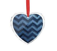 Ciondolo a forma di cuore in cristallo trasparente blu sfumato blu denim romantico ciondolo amore decorazione da appendere per fai da te regalo per la finestra di casa, auto, festa di nozze, ornamento