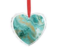 Ciondolo a forma di cuore in cristallo trasparente color foglia di tè e oro, romantico ciondolo a forma di amore, decorazione da appendere per fai da te, regalo per casa, finestra, auto, festa di