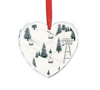 Ciondolo a forma di cuore in cristallo trasparente con albero di risalita da sci con albero di Natale romantico ciondolo a forma di amore decorazione da appendere per fai da te, regalo per casa