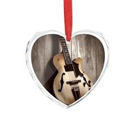 Ciondolo a forma di cuore in cristallo trasparente con immagine di chitarra, romantico, decorazione da appendere per fai da te, regalo per casa, finestra, auto, festa di nozze, ornamento da appendere