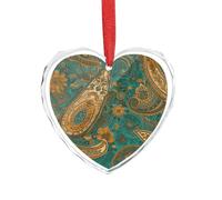 Ciondolo a forma di cuore in cristallo trasparente con motivo cachemire giallo, romantico ciondolo a forma di amore, decorazione da appendere per fai da te, regalo per casa, finestra, auto, festa di