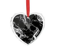 Ciondolo a forma di cuore in marmo bianco e nero in cristallo trasparente, romantico ciondolo a forma di amore, decorazione da appendere per fai da te, regalo per casa, finestra, auto, festa di nozze