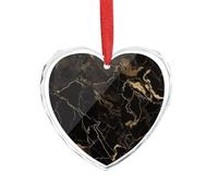 Ciondolo a forma di cuore in vetro trasparente color oro e nero marmo, romantico ciondolo a forma di amore, decorazione da appendere per fai da te, regalo per casa, finestra, auto, festa di nozze