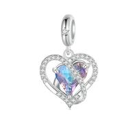 Ciondolo a forma di cuore intrecciato in argento Sterling 925, ideale come regalo per donne e ragazze