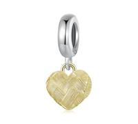 Ciondolo a forma di cuore intrecciato in argento Sterling 925 per bracciale Pandora, Argento, Nessuna pietra preziosa