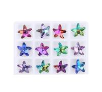 Ciondolo a forma di cuore multicolore Perline di vetro a forma di farfalla Ciondoli a forma di stella di cristallo per gioielli da donna Creazione di collane fai-da-te Risultati dell'orecchino-Stella-Misto