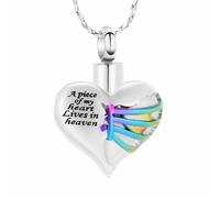 Ciondolo a forma di cuore per cenere umana - Un pezzo del mio cuore vive nel cielo Memorial Keepsakes