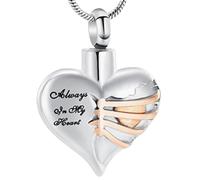 Ciondolo a forma di cuore per cenere umana - Un pezzo del mio cuore vive nel cielo Memorial Keepsakes