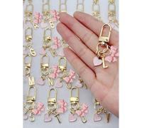 Ciondolo a forma di cuore personalizzato con iniziali e messaggio regalo / lettera d'amore | Portachiavi a forma di cuore | Ciondolo personalizzato per borse | Regalo, accessori fiocco, portachiavi, a