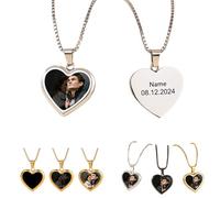 Ciondolo a forma di cuore personalizzato personalizzato per uomini e donne, con nome inciso con foto personalizzate, collane magiche attivate dal calore, con foto nascoste, regalo di compleanno e San