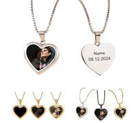 Ciondolo a forma di cuore personalizzato personalizzato per uomini e donne, con nome inciso con foto personalizzate, collane magiche attivate dal calore, con foto nascoste, regalo di compleanno e San