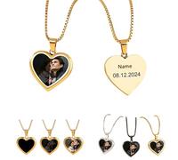 Ciondolo a forma di cuore personalizzato personalizzato per uomini e donne, con nome inciso con foto personalizzate, collane magiche attivate dal calore, con foto nascoste, regalo di compleanno e San