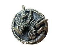 Ciondolo a forma di drago in ottone con paracord, delicato ciondolo a forma di drago, con paracord per un facile fissaggio a gioielli per amanti dell'artigianato all'aperto