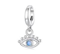 Ciondolo a forma di elefante, con fibbia apribile e criceto, in argento Sterling 925, adatto per braccialetti Pandora da donna, Misura unica, Argento sterling, Zirconia cubica