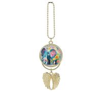 Ciondolo a forma di elefante in stile cartone animato, in lega di zinco, per alleviare l'affaticamento visivo, portachiavi vintage, decorazione da appendere per interni dell'auto, stile dorato