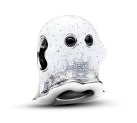 Ciondolo a forma di fantasma di Halloween, in argento 925, compatibile con braccialetti Pandora, Trollbeads, Chamilia, Biagi e molti altri braccialetti con charm del Regno Unito.