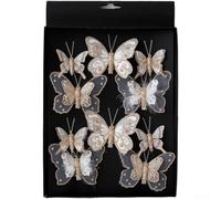 Ciondolo a forma di farfalla multicolore in tessuto, 5-7 cm, da appendere | Tessuto morbido, effetto piuma realistica, tocco delicato, dimensioni 5-7 cm, ideale per i rami degli alberi