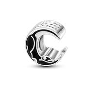 Ciondolo a forma di gattino con scritta "I Love You To The Moon And Back", in argento Sterling 925, compatibile con braccialetti Pandora