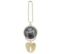 Ciondolo a forma di gatto blu che sporge dalla lingua dell'auto, in lega di zinco, per alleviare l'affaticamento visivo, portachiavi vintage, decorazione da appendere per interni dell'auto, stile