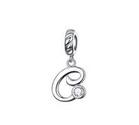 Ciondolo a forma di lettera in argento Sterling 925 con iniziali dell'alfabeto, regalo per mamma, cuore, da donna, ciondolo a forma di parola per braccialetto Pandora, talla única, Argento sterling