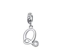 Ciondolo a forma di lettera in argento Sterling 925 con iniziali dell'alfabeto, regalo per mamma, cuore, da donna, ciondolo a forma di parola per braccialetto Pandora, talla única, Argento sterling