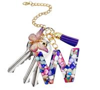 Ciondolo a forma di lettera per tazza, ciondolo a forma di lettera con farfalla e, e moderno portachiavi con iniziale, gioiello per bottiglia d'acqua per lo shopping all'aperto o come