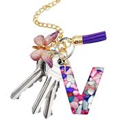 Ciondolo a forma di lettera per tazza, ciondolo a forma di lettera con farfalla e, e moderno portachiavi con iniziale, gioiello per bottiglia d'acqua per lo shopping all'aperto o come