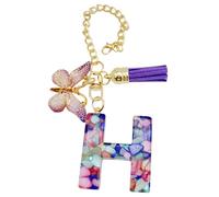 Ciondolo a forma di lettera per tazza, con farfalla e, ciondolo moderno e alla, per zaino, bottiglia d'acqua, gioiello per scuola, lavoro, attività all'aperto, escursionismo